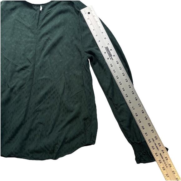 H&M Green Blouse Viscose Long Sleeve Elastic Top Blouse Women’s Size 6 (291) - Picture 6 of 8